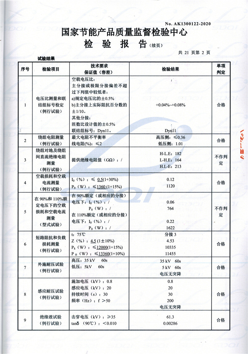 高低压试验报告-S11-1250前进前进前进油浸式变压器-2.jpg